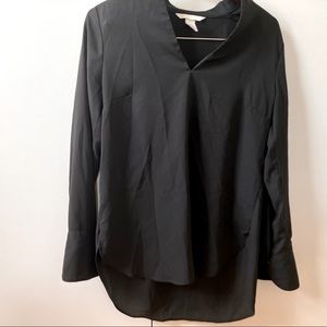 H&M LONG SLEEVED CREPE BLVK SHIRT TOP US4